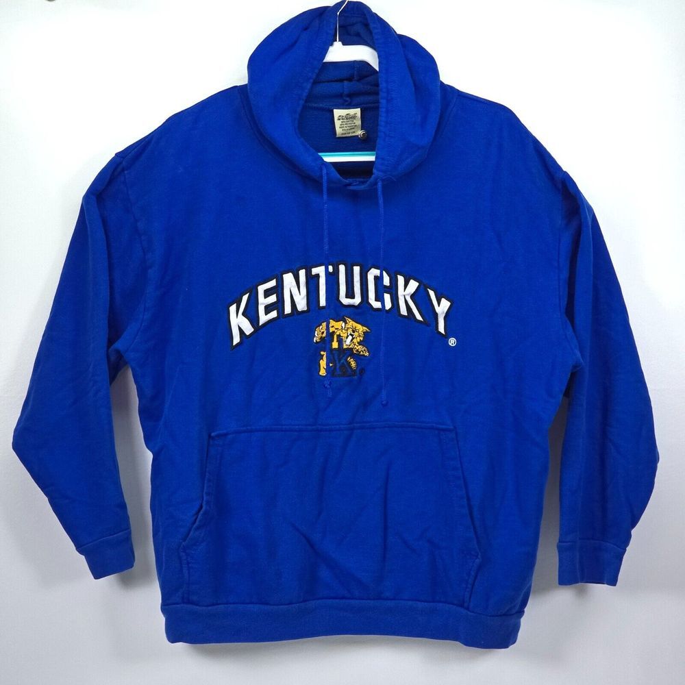VTG Big Ball Sports Kentucky Wildcats Hoodie Mens XL Blue Embroidered Sweatshirt